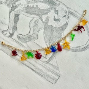 1940s Rainbow Cracker Jack Charm Bracelet