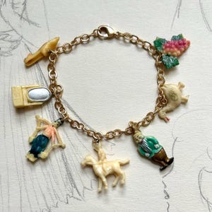 1930s Fairytale Cracker Jack Charm Bracelet