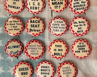 1940s Humor Pinback Buttons