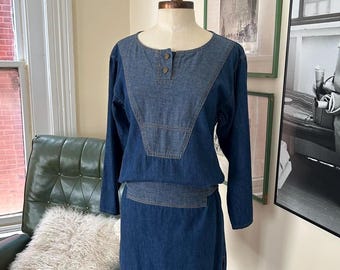 Robe tunique en jean des années 1970