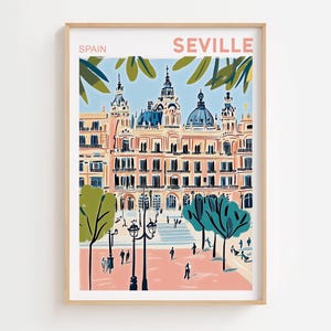 Seville Art Print, Spain Wall Art, Seville Print, Travel Gift, Europe Print, Seville Wall Art, Plaza De Espana, Spanish Art, Spain Art Print