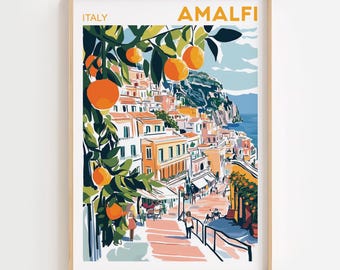 Amalfi Positano Italy Print, Italy Wall Art, Amalfi Coast Photography, Positano Printable Art, Italian Landscape, Neutral Italy Print