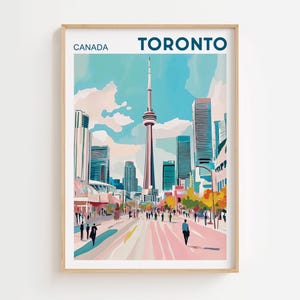 Toronto Canada Travel Print Watercolor Painting Canada Art Toronto Print Printable Art Canada Art Print Toronto Cityscape Housewarming Gift