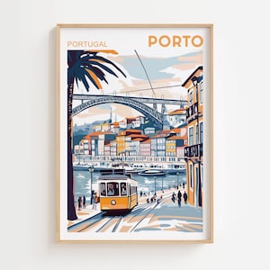 Porto Watercolor Painting, Portugal Wall Art, Porto Poster, Porto Travel Poster, Portugal Cityscape Art, Unique Travel Gift Idea