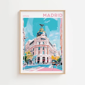 Madrid Poster, Spain Wall Art, Madrid Cityscape, Watercolor Print, Spain Painting, Madrid Art Print, Spain Art, Europe Print, Travel Gift