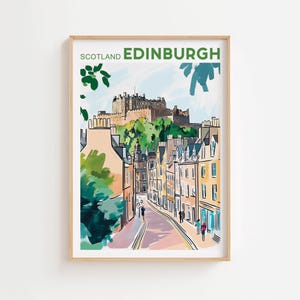 Edinburgh Physical Print,Scotland Wall Art,The Vennel Viewpoint, Watercolor Print, Scotland Art,Edinburgh Cityscape,Europe Print,Travel Gift