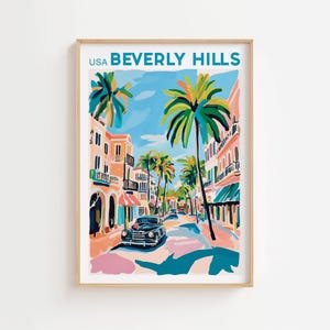 Beverly Hills California Physical Poster, Hollywood Print, Beverly Hills Travel Print, California Wall Art,Personalised Gifts, Wedding Gifts