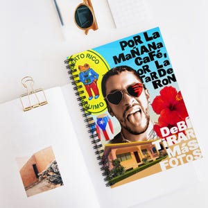 Bad Bunny -Puerto Rico Inspired Spiral Notebook, Bad Bunny Fan Back-to-School Notepad