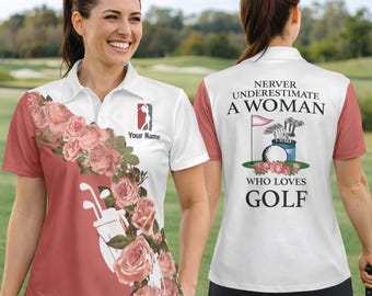 Golf Rose Shirt Polo Baseball Jersey Sleeveless Team Outfit Personalized Name Womens Mens Player Gift