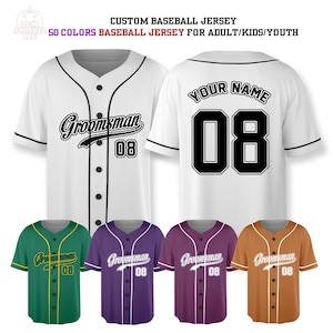 Maillot de baseball personnalisé pour garçons d&#39;honneur pour adultes, enfants, enterrement de vie de jeune fille et de garçon, meilleur maillot de baseball pour homme