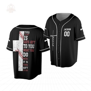 T-shirt Jésus personnalisé en jersey de baseball Votre talent, c&#39;est Dieu