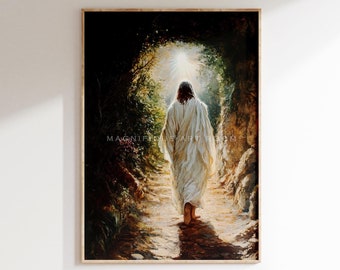 Jesus Christ Resurrected Printable | Leaving the Tomb Christian Wall Art | Easter Digital Download S150