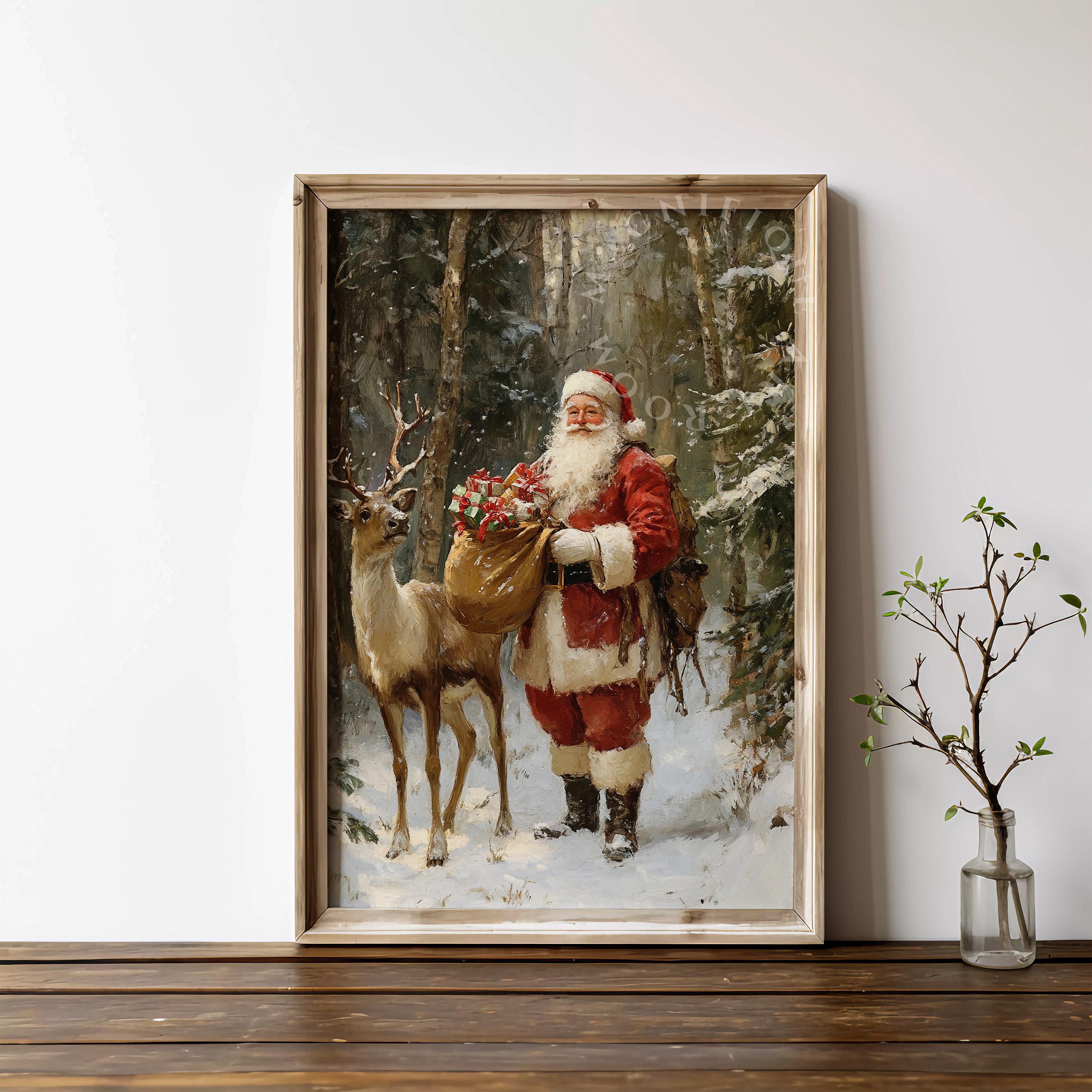 アメリカで購入】クリスマスの風景画 サイズ81cm✕61cm アメリカで購入