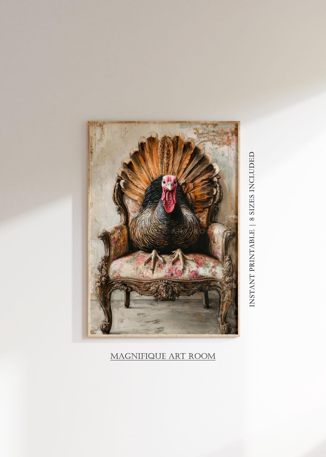 Thanksgiving Turkey Printable Wall Art | Vintage Country Farmhouse ...