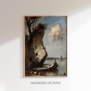 Vintage Coastal Shipwreck Print Antique Seascape Painting | Moody Nautical Wall Art  Printable Rustic Decor Digital Download S416|