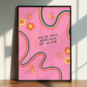 Retro Affirmation Art Print: Cheerful Dopamine Decor (Digital Download)