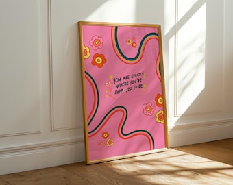 Retro Affirmation Art Print: Cheerful Dopamine Decor (Digital Download)