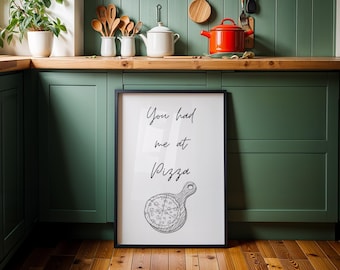 Lámina artística de pizza: Decoración de pared para amantes de la comida (descarga digital)