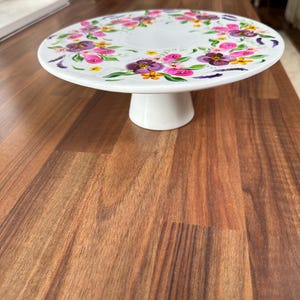 unique hand painted cake stand