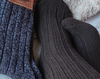 Meias de lã de alpaca (2 pares): meias térmicas quentes para o inverno