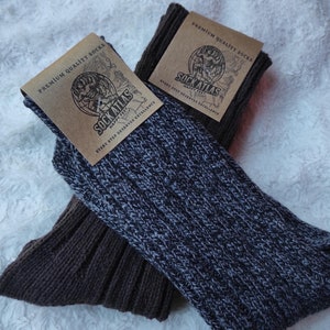 2 Paires De Chaussettes Hiver En Laine D'alpaga Extra épaisses - Tailles 3-5 à 9-11 - Wonky Line