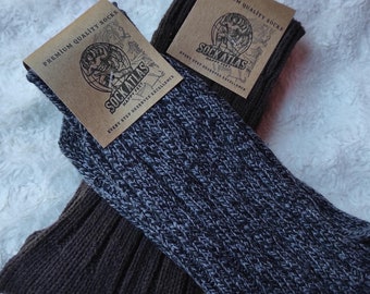 Meias de lã de alpaca (2 pares): meias térmicas quentes para o inverno