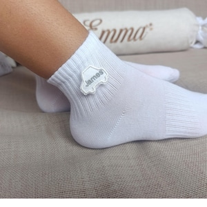 Kindersocken mit austauschbaren Wappen, kundenspezifische Kindersocken, personalisierte Kleinkindsocken,
