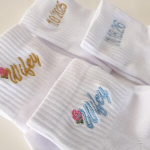 Bride Ankle  Socks, Custom Embroidered Wifey socks, Personalized Wedding Socks