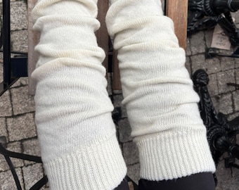 Merino Wool Knit Leg Warmers: Soft Winter Boot Cuffs