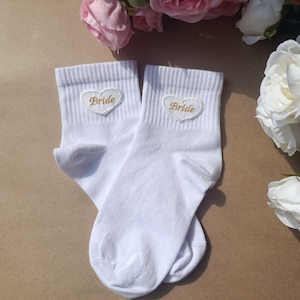 Custom Bride Ankle Socks, Wedding Socks, Party Sock,  Personalized Wifey Socks, Bridesmaid Sock