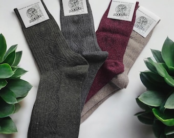 Merino Wool Socks Set: Warm Winter Socks, Unisex Gift (4-Pair)