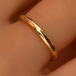Solid Gold Dome Ring, 14k 18k Minimalist Wedding Band