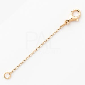 14k/18k Solid Gold Adjustable Chain Extender with Lobster Claw Clasp