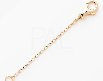 14k/18k Solid Gold Adjustable Chain Extender: Lobster Claw Clasp