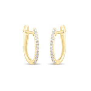 Aros de diamantes de 18 k, aros de diamantes de 14 k, aros de diamantes para cartílago en oro macizo, delicados aros de diamantes