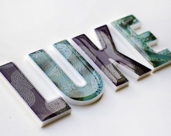 decorative letters for kid's room - jeans/ocean blue