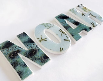 Personalised Name Letters, Kids Room Decor - Ocean and light blue