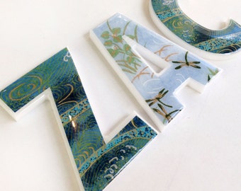 Lettres décoratives pour chambre d'enfant - océan/bleu clair