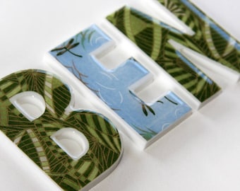 decorative letters for kid's room - green/light blue