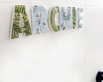 Personalised Name Letters | Kids Room Decor | Nursery Decor | Custom Name - green & light blue