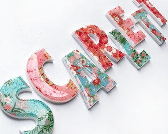 decorative letters for kid's room - turquoise/red/pink