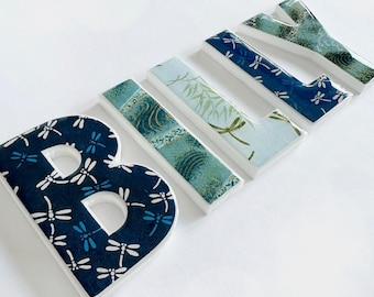 Personalised Name Letters | Kids Room | Nursery Decor | Custom Name - Mix of Blues