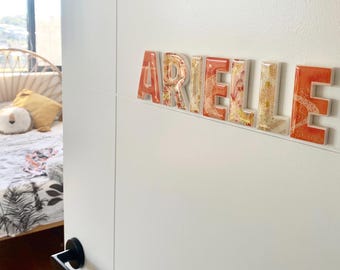Personalised Name Letters | Kids Room Decor | Nursery Decor | Custom Name - Orange & Pink Mix