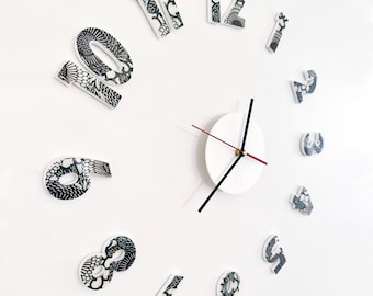 Wall Clock | Decorative Clock with Individual Numbers | Modern Wall Decor