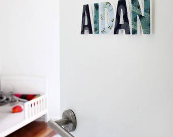 Personalised Name Letters | Kids Room Decor | Nursery Decor | Custom Name - Mix of blues