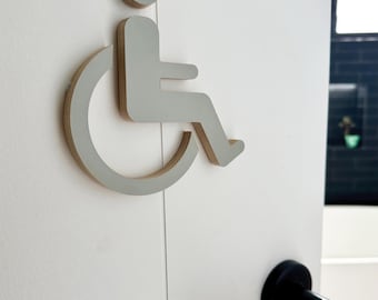 Disable bathroom sign, Plywood Sage