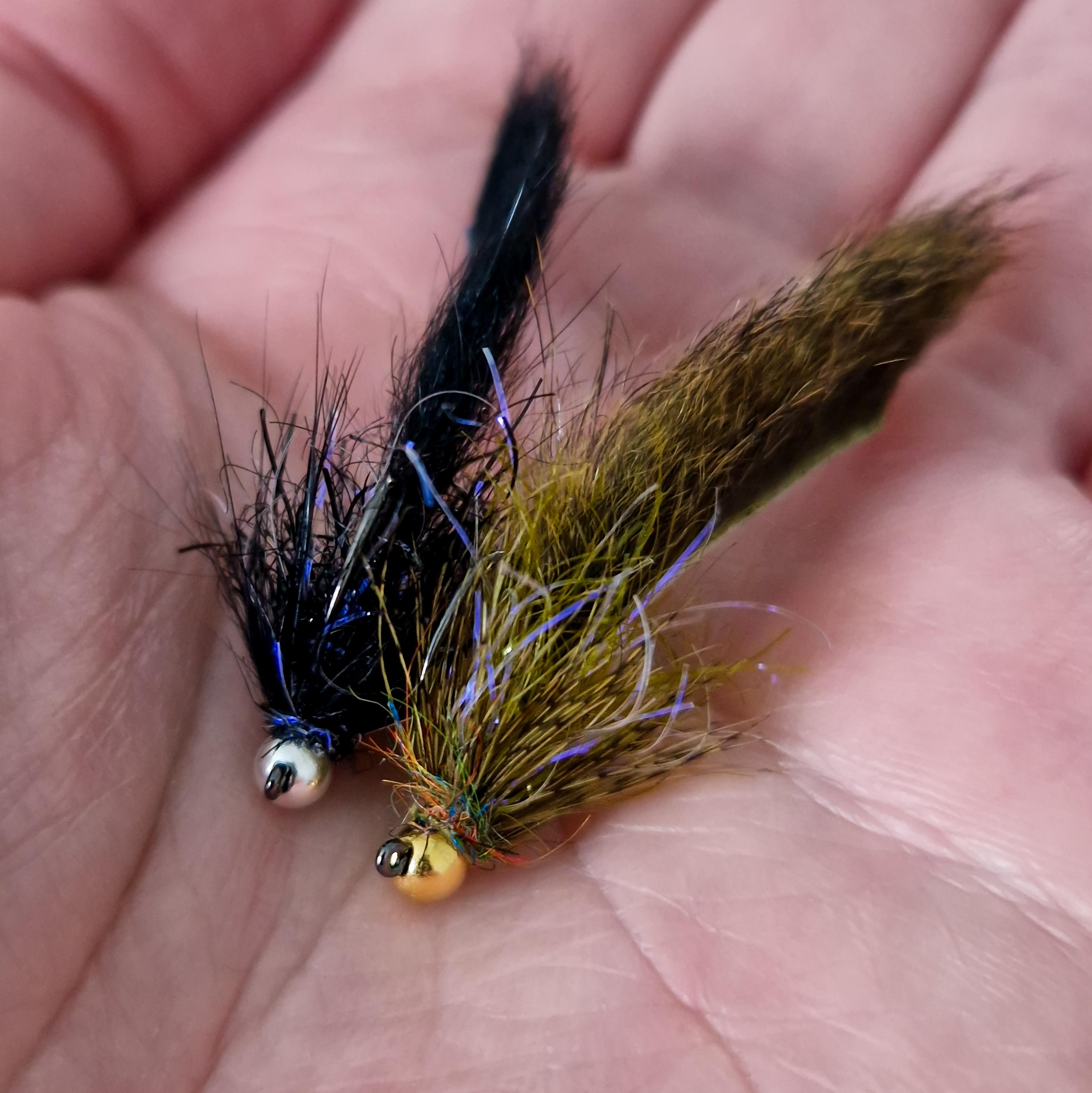 3 Esche Da Pesca A Mosca Irideus Pixie, Streamer Camo Blueberry, Amo Misura 4