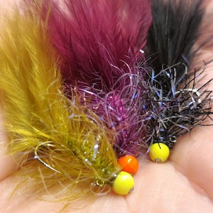 UV Balanced Leech (Several Colours) (x3) - Fly Fishing Flies - Jig Streamer - Trout