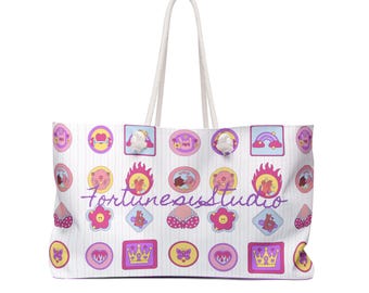 Personalized Weekender Bag, Overnight Bag, Travel Tote, Feminine Floral Pattern Bag, Women&#39;s Duffel Bag