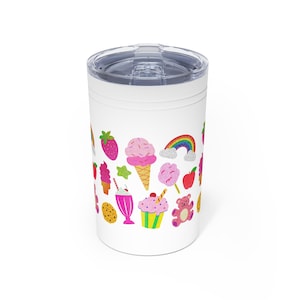 Becher, Pinky Delicious Eis gemustert, Tasse für Eiscreme-Liebhaber, Thermobecher, Getränkebehälter, Kaffeebecher, niedlich